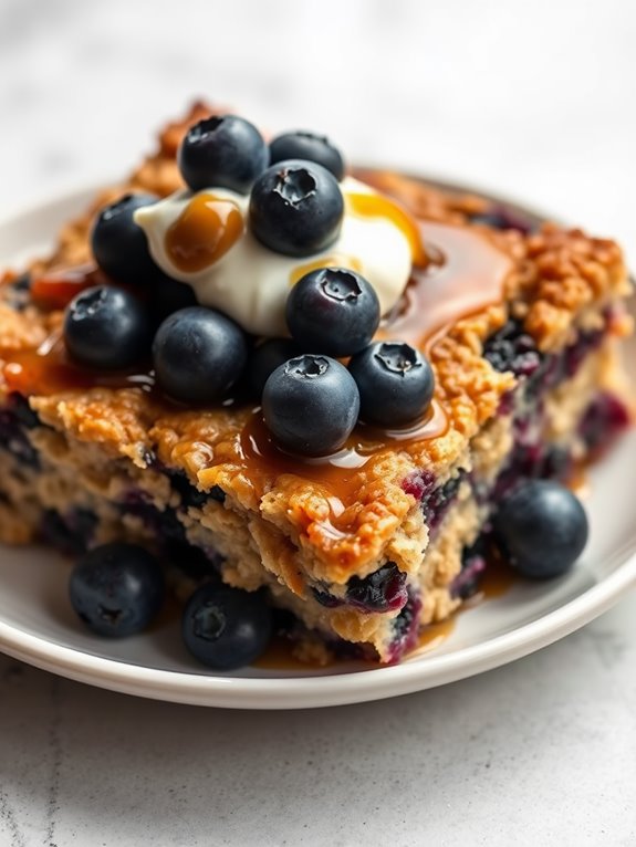 baked blueberry oatmeal dish