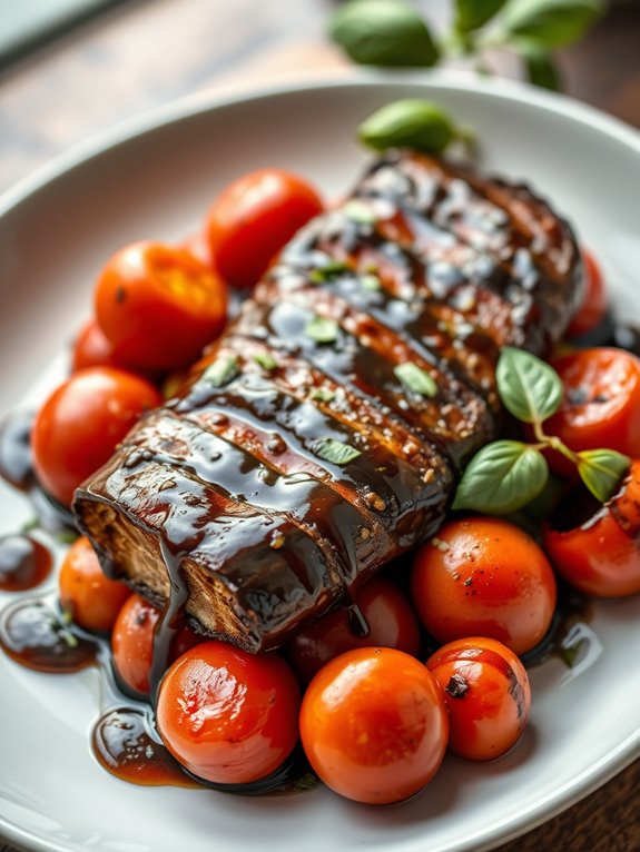 balsamic glazed vegetable dish