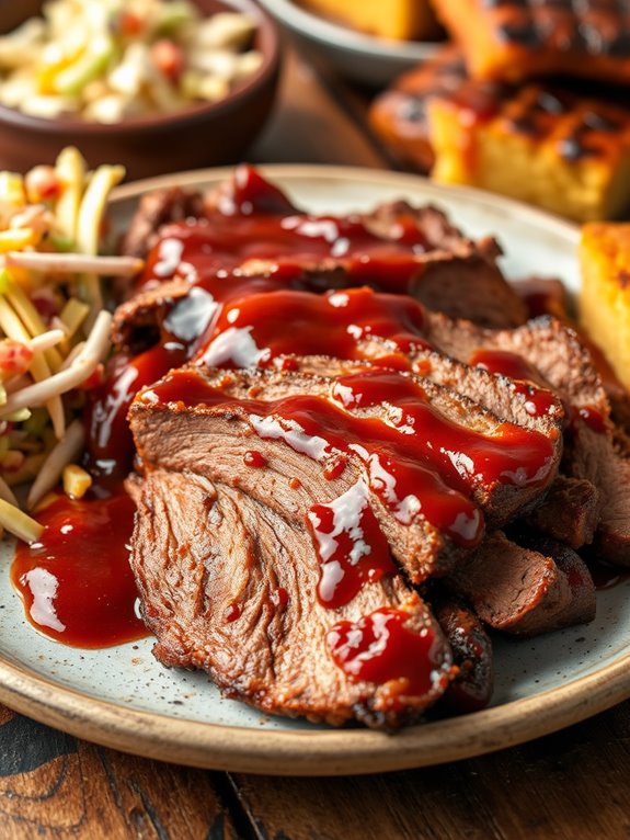 bbq brisket with sauce