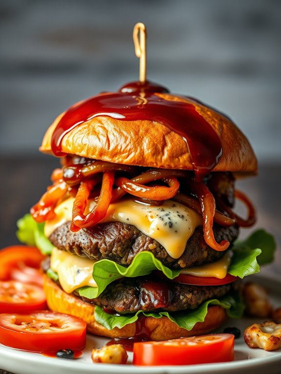 bbq burger with blue cheese