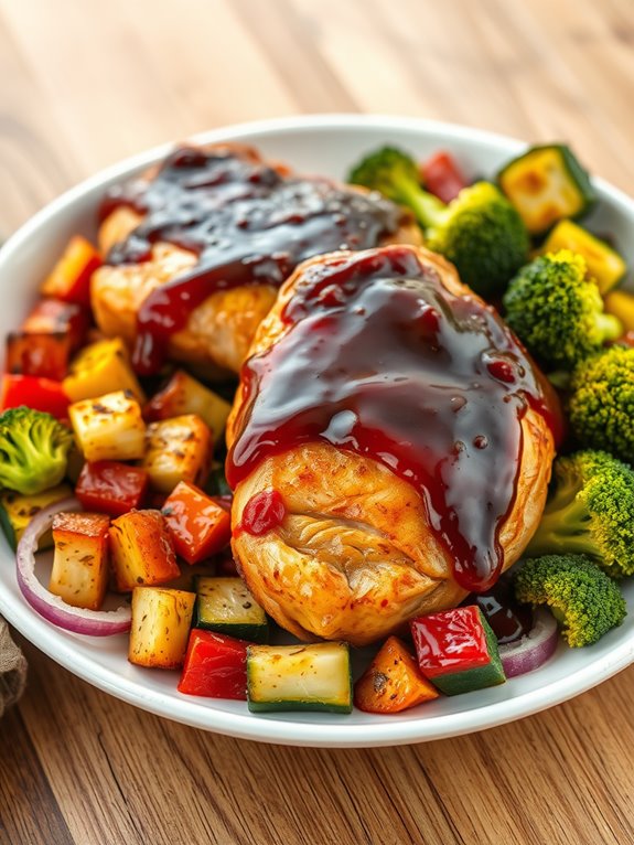 bbq chicken with vegetables