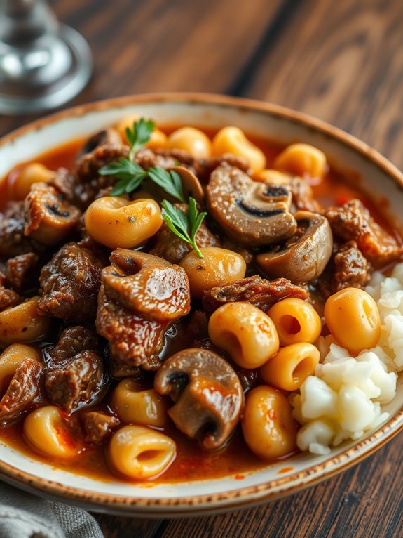 beef and mushroom goulash