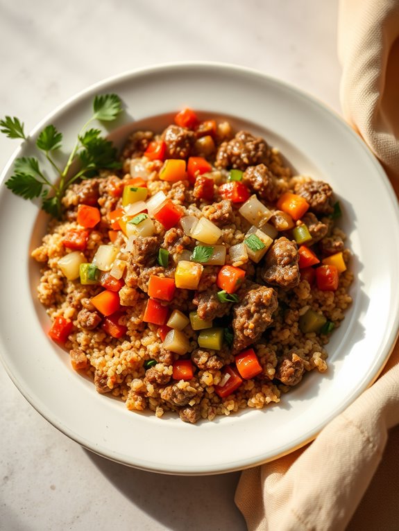 beef and quinoa casserole