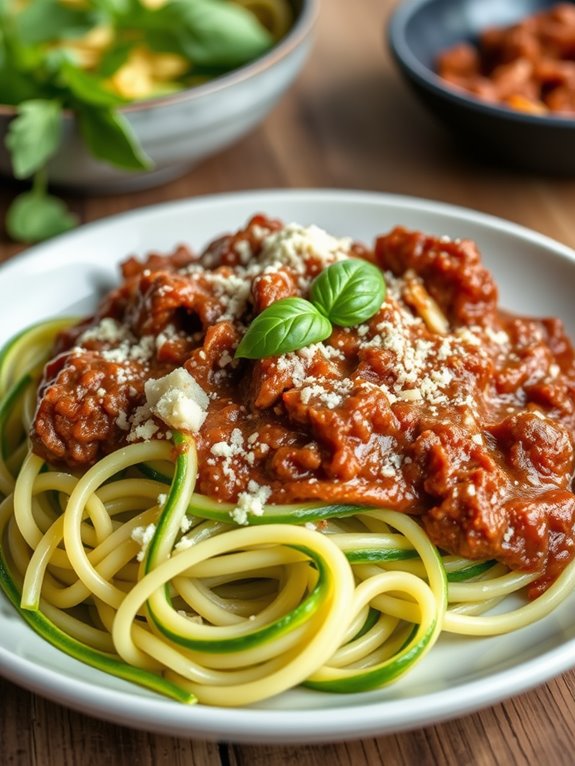 beef zucchini noodle dish