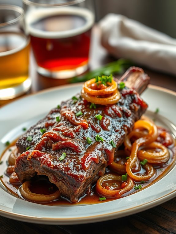 beer braised onion ribs