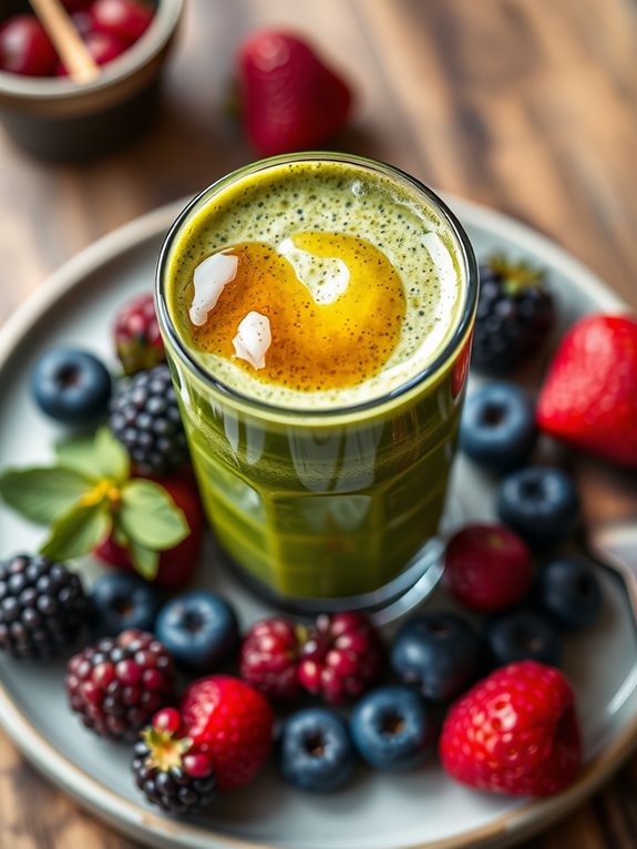 berry infused matcha smoothie