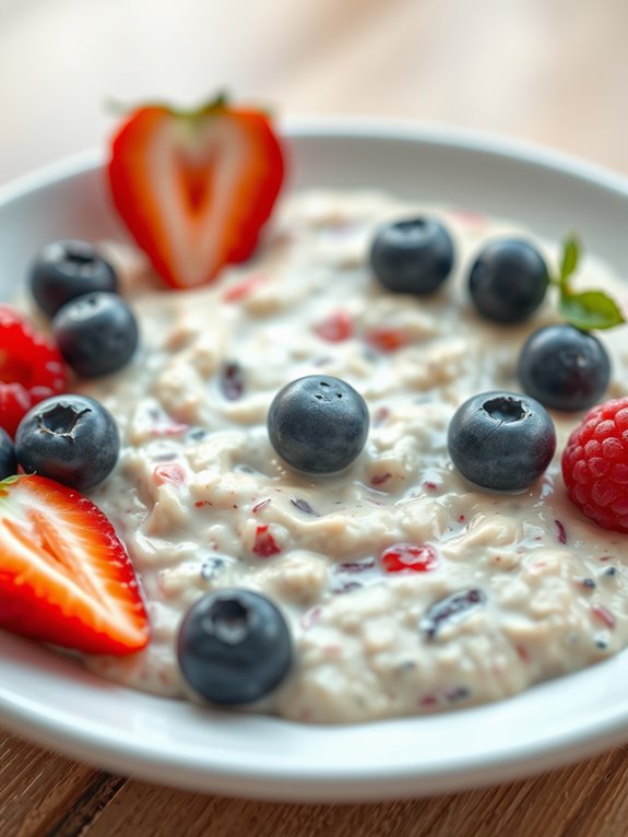 berry infused overnight oats