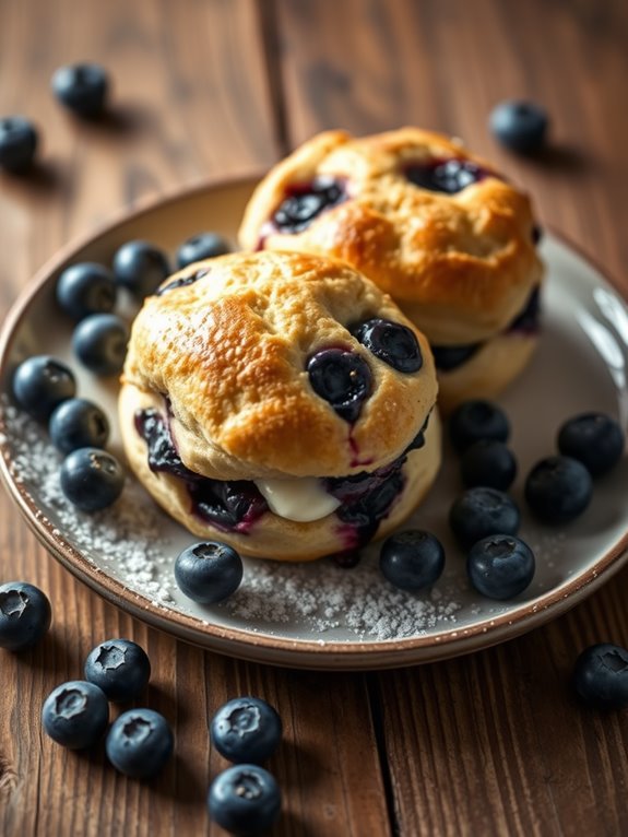 blueberry cheesecake filled biscuits