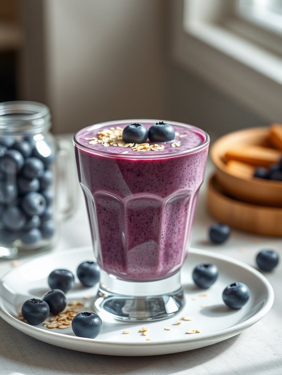 blueberry oatmeal breakfast smoothie