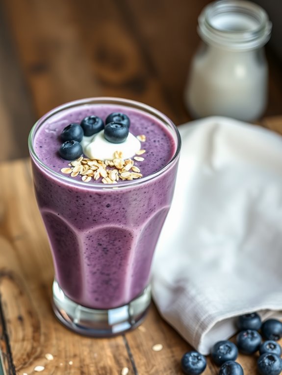 blueberry oatmeal breakfast smoothie