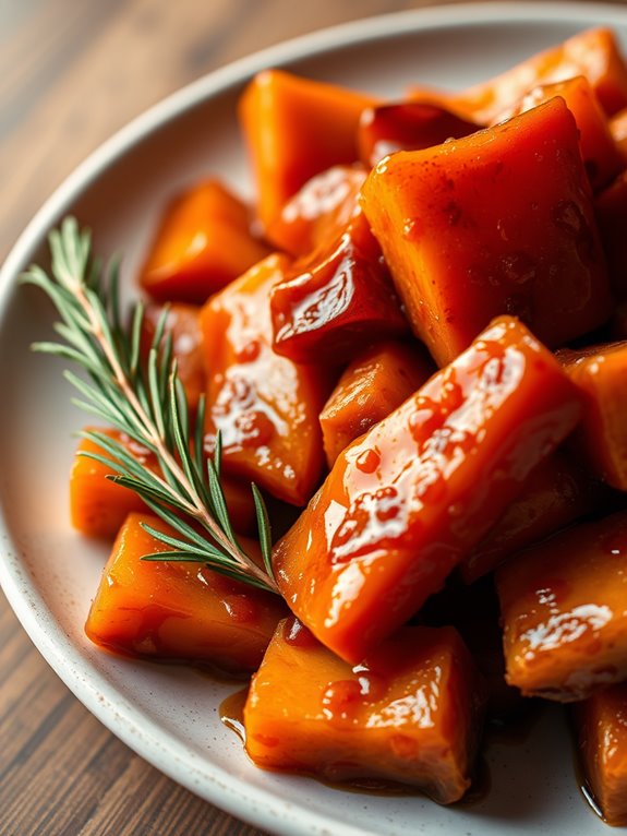 bourbon glazed sweet potato dish