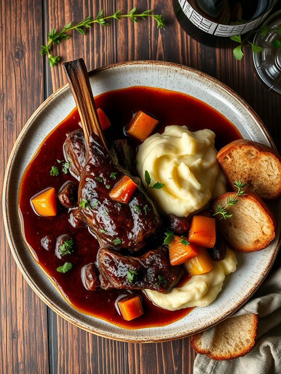 braised oxtail in red wine