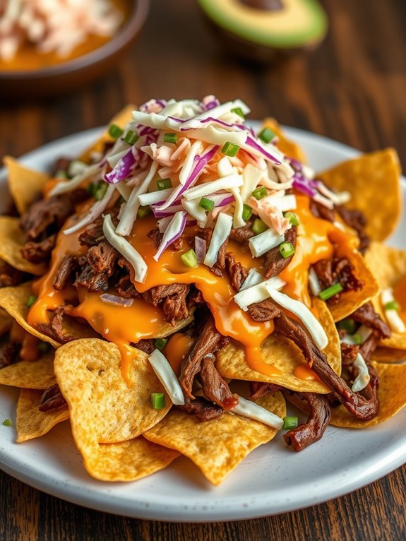 brisket nachos with coleslaw