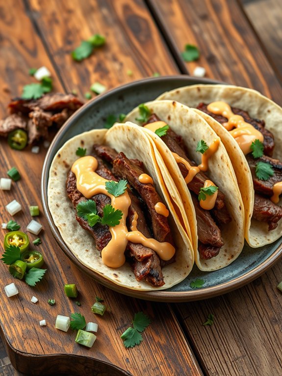 brisket tacos with chipotle