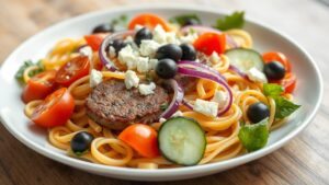 burger infused noodle dishes