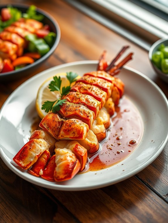 cajun flavored lemon lobster tail