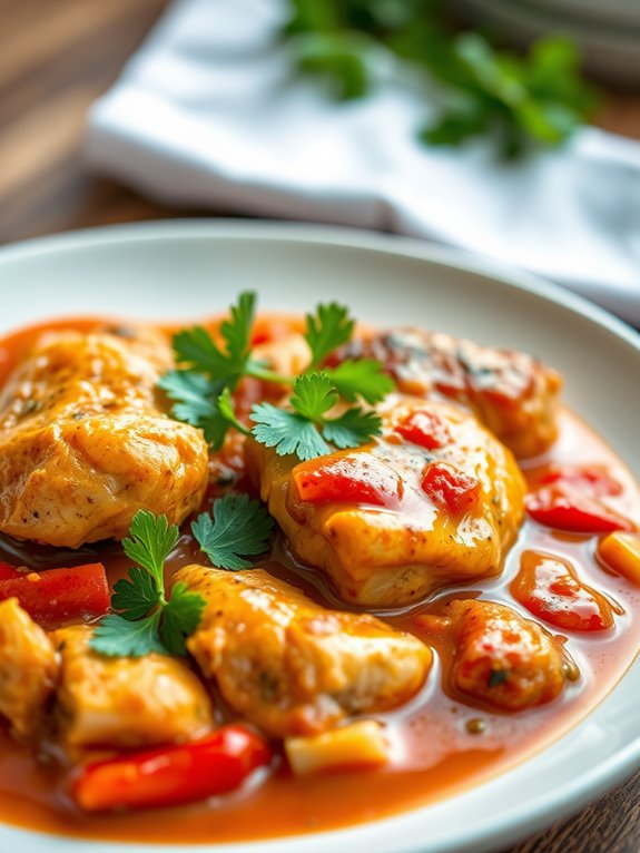 cajun flavored romantic chicken dish