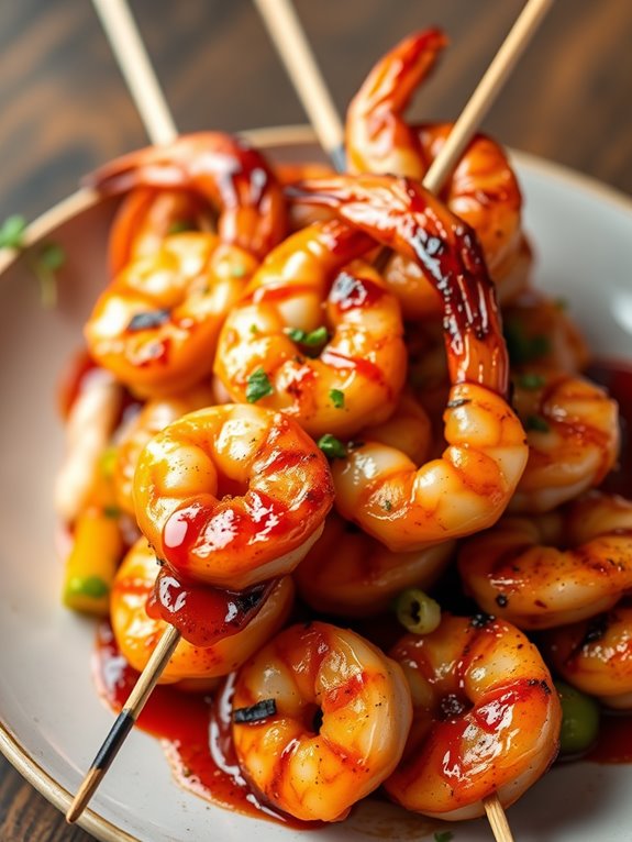 cajun flavored shrimp on skewers