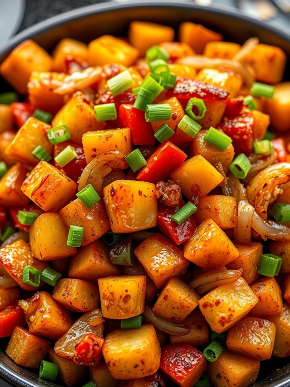 cajun spiced mini potato skillet