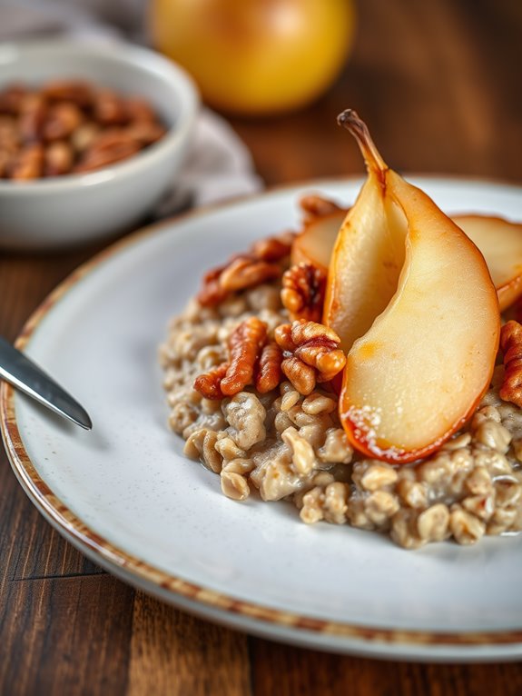 caramelized pear walnut oatmeal