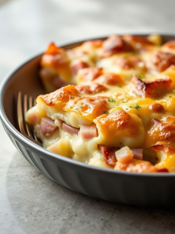 casserole with potatoes and ham