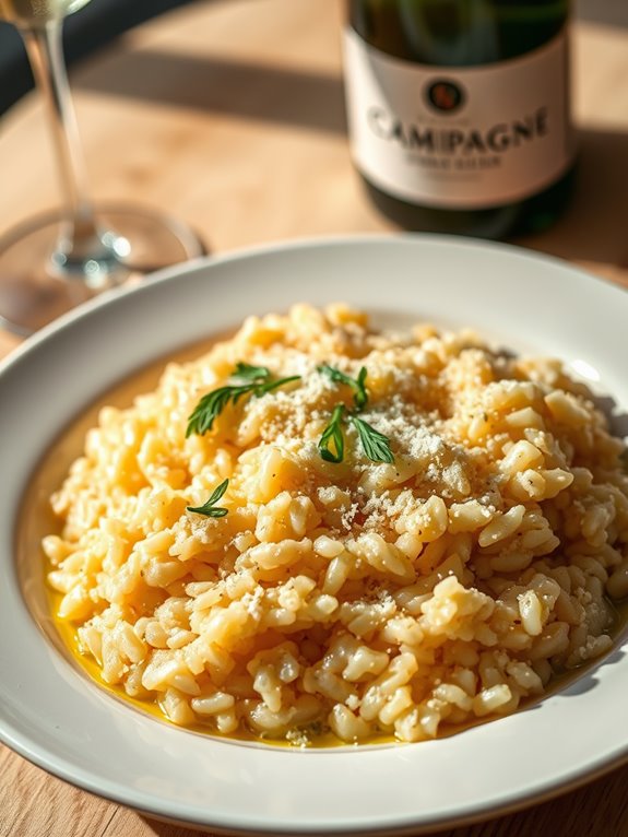 champagne infused festive risotto