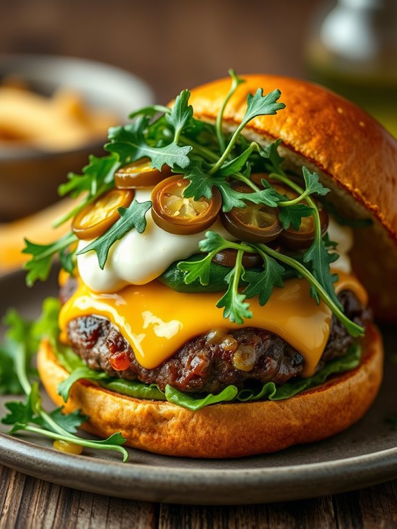 cheeseburger with unique ingredients