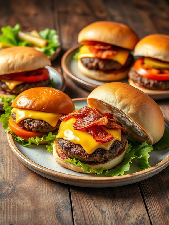 cheesy bacon infused baked burgers