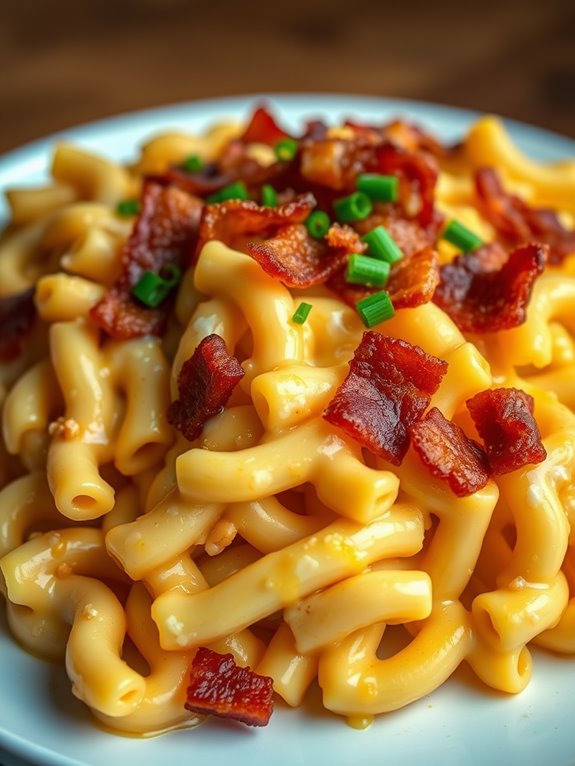 cheesy bacon pasta dish