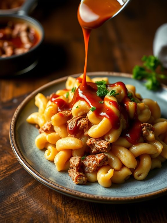 cheesy bbq pork delight