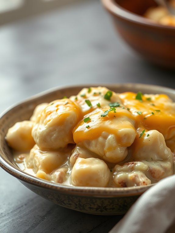 cheesy chicken dumpling casserole