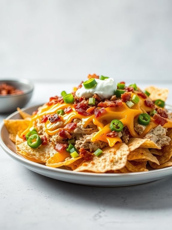 cheesy chicken nacho dish