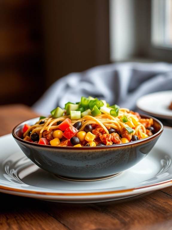 cheesy enchilada rice bowl