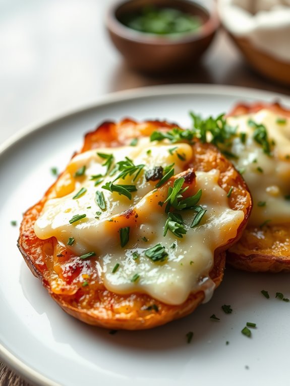 cheesy herb infused smashed potatoes