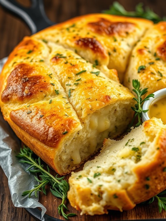 cheesy herb skillet bread