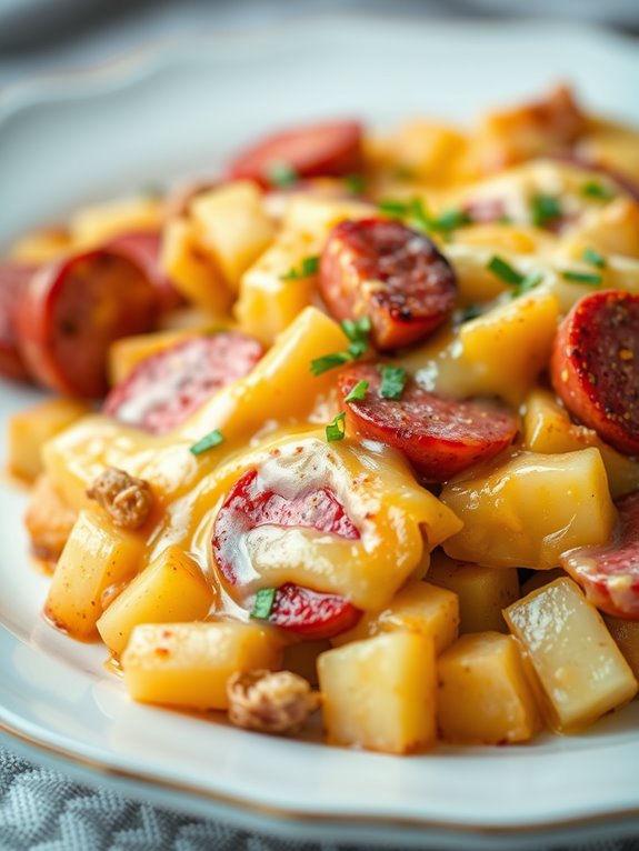 cheesy kielbasa potato dish