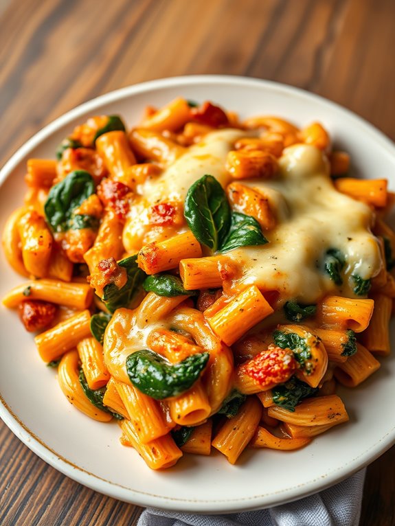 cheesy pasta baked in one pan