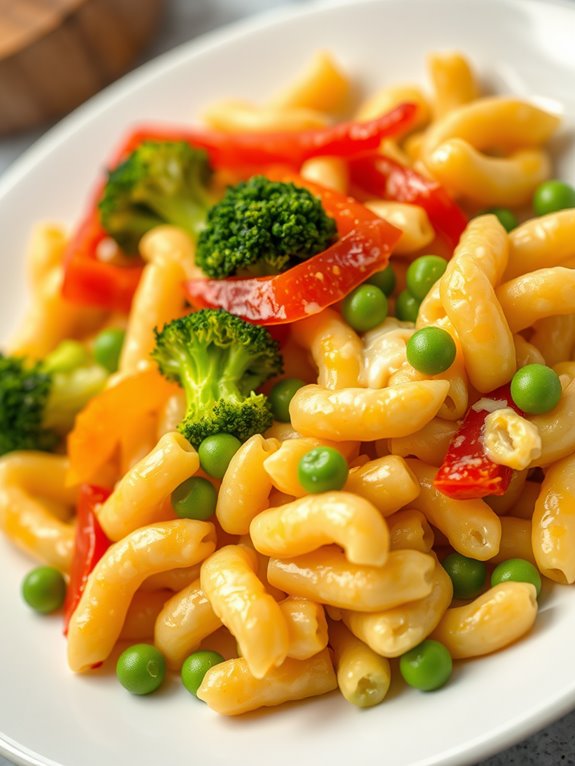 cheesy pasta with vegetables