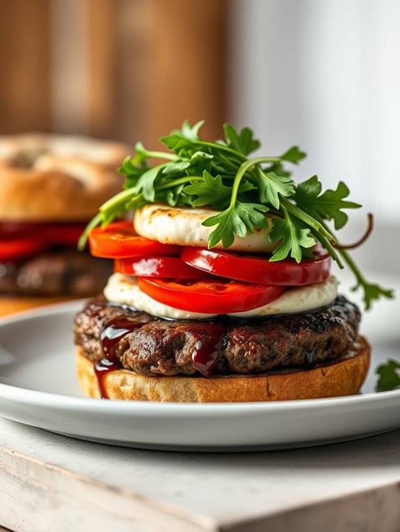 cheesy roasted pepper burger