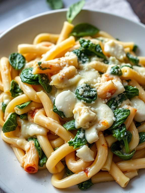 cheesy spinach artichoke pasta