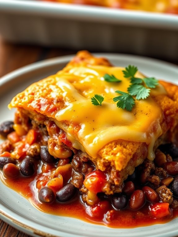 cheesy tex mex tamale dish