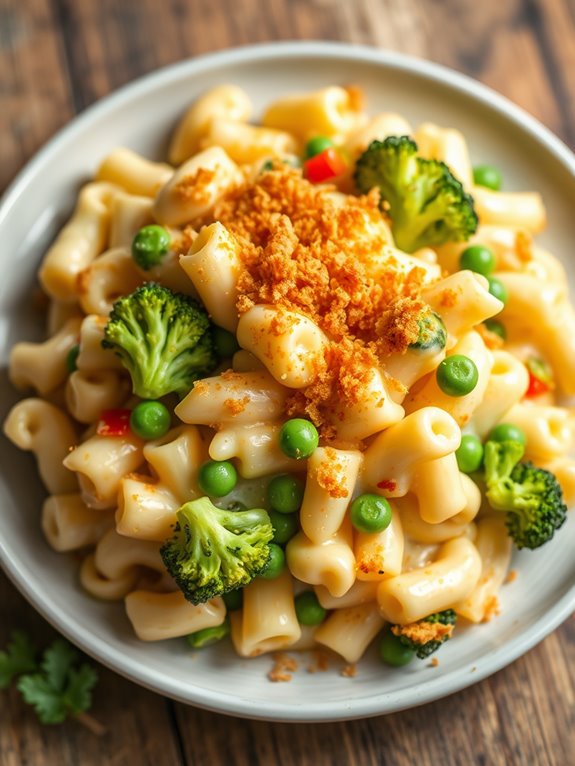 cheesy vegetable pasta dish