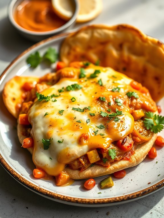 cheesy vegetable street dish