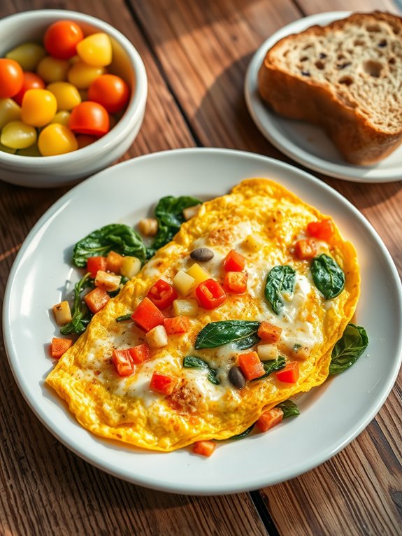 cheesy veggie filled breakfast delight