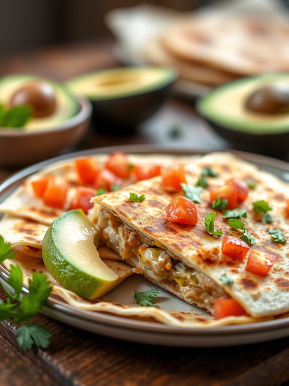 chicken and avocado quesadilla