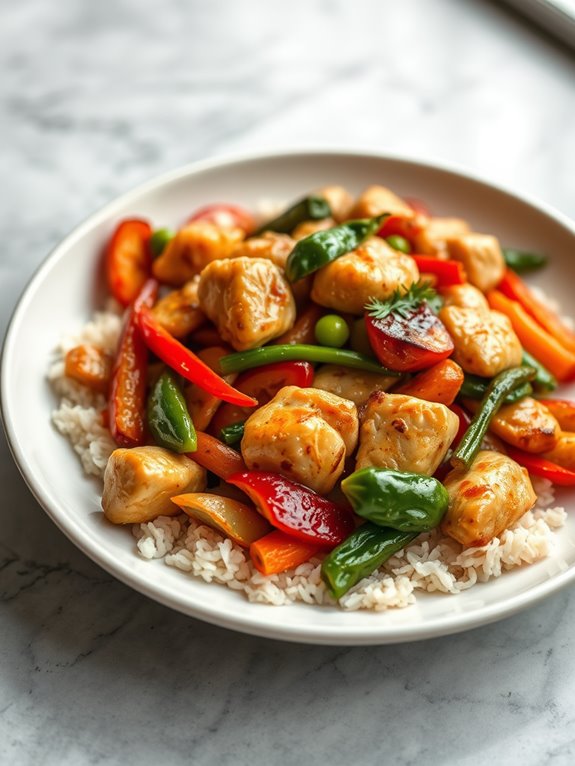 chicken and vegetable stir fry