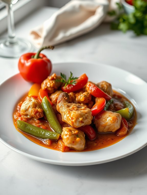 chicken goulash with peppers