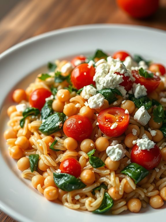 chickpea and orzo salad