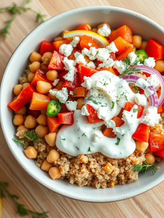 chickpea bowl with tzatziki