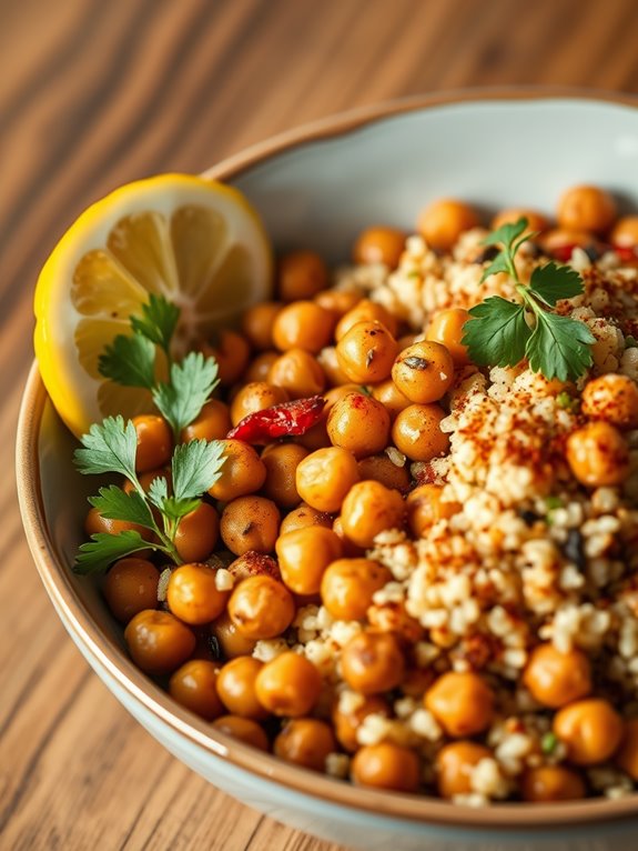 chickpea quinoa spicy bowl